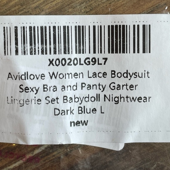 Avidlove Blue Lace Bra and Garter. New with tags Size Large - Picture 10 of 10